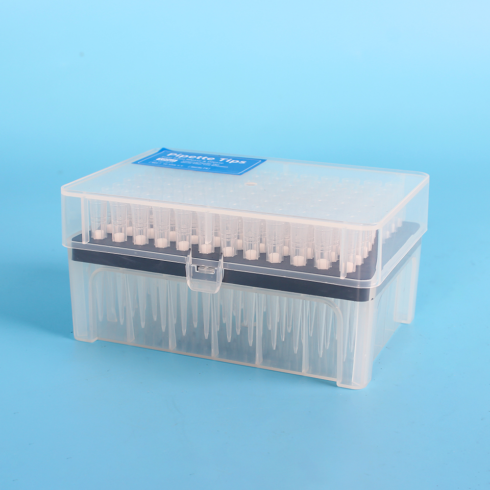 Low Retention Black Rack Boxed 200μL Pipette Micro Filter Tips