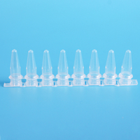 PCR-0802-FC Mini Plastic Conical Tube PCR 0.2ml 8-Strip Tubes with Caps